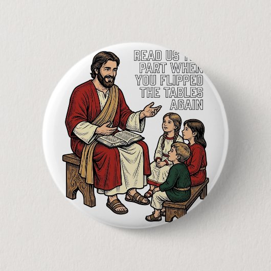 Lustige Bibelgeschichte Vintage Religiöser Lehrer- Button (Vorderseite)