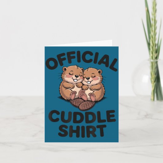 Lustige Biber Umarmen Kuscheln Karte (Vorderseite)