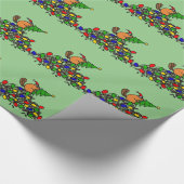 Lustige Biber-Weihnachtsverdammung mit Lichtern Geschenkpapier (Ecke)