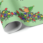 Lustige Biber-Weihnachtsverdammung mit Lichtern Geschenkpapier (Rolleneckpunkt)