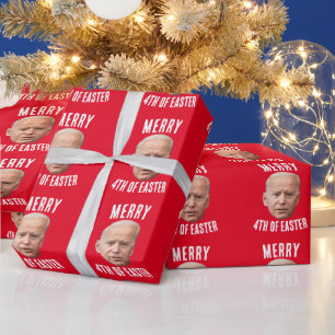 LUSTIGE BIDEN VERWIRRTE WEIHNACHTSVERPACKUNGSPAPIE GESCHENKPAPIER