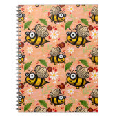 Lustige Bienchen - zartes orange Netzblock Plan Notizblock (Vorderseite)