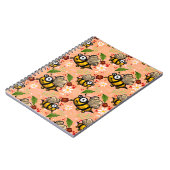 Lustige Bienchen - zartes orange Notizblock (Linke Seite)