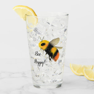 Lustige Bienen-glückliches Liter-Glas Glas