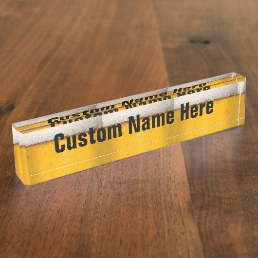 Lustige Bier-Blasen Namensplakette (Seite)