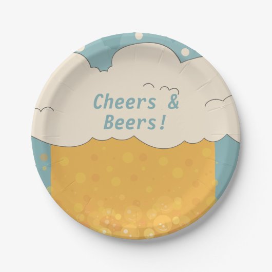 Lustige Bier-Geburtstagspapierplatten – Brew Bash Pappteller (Vorderseite)