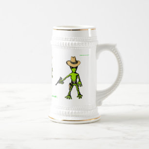 Lustige Bier-Tasse des alien Bierglas