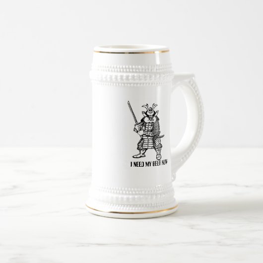 Lustige Bier-Tasse des Samurais Bierglas (VorderseiteRechts)
