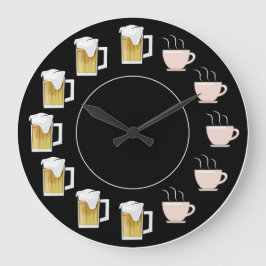 Lustige Bier- und Kaffeeuhr  Große Wanduhr