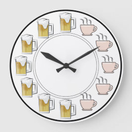 Lustige Bier- und Kaffeeuhr  Große Wanduhr