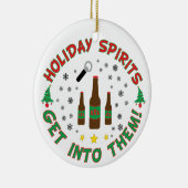 Lustige Bier-Weihnachtsverzierung Keramikornament (Rechts)