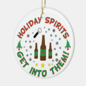 Lustige Bier-Weihnachtsverzierung Keramikornament (Links)