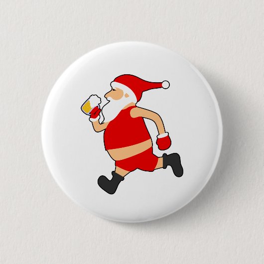 lustige Biersanta-Weihnachten Button (Vorderseite)