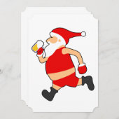 lustige Biersanta-Weihnachten Einladung (Vorne/Hinten)