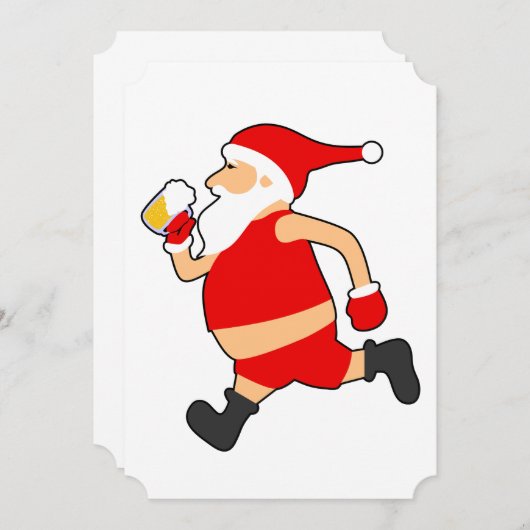 lustige Biersanta-Weihnachten Einladung (Vorne/Hinten)