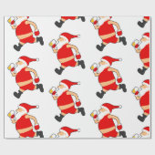 lustige Biersanta-Weihnachten Geschenkpapier (Flach)