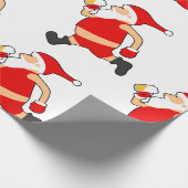 lustige Biersanta-Weihnachten Geschenkpapier (Ecke)