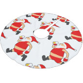 lustige Biersanta-Weihnachten Polyester Weihnachtsbaumdecke (Schrägansicht)