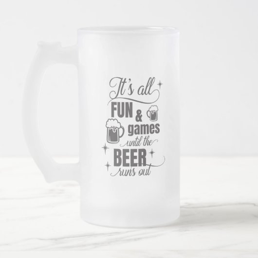 lustige Biertrinkerkunst Mattglas Bierglas (Links)