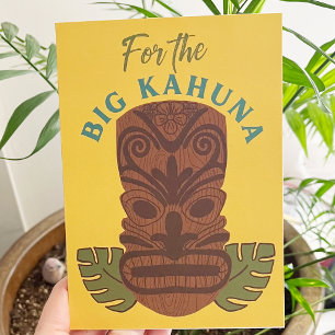 Lustige Big Kahuna Tiki Maske zum Vatertag Karte
