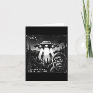 Lustige Bigfoot-Alien-UFO-Vintage-Beweisfoto  Karte