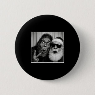Lustige Bigfoot-Fotobooth mit Santa Weihnachten Xm Button