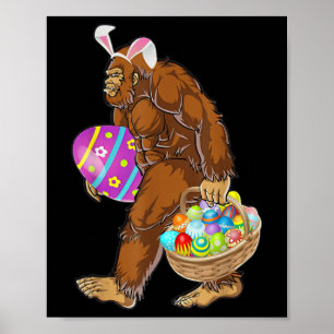 Lustige Bigfoot-Jagd nach Ostereiern Poster