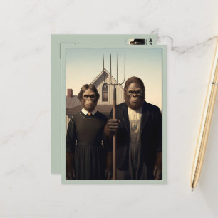 Lustige Bigfoot-Kunst-Themen Postkarte