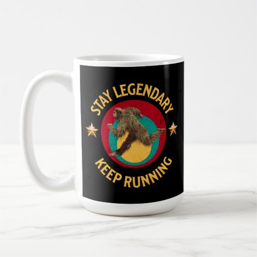Lustige Bigfoot Laufmotivation Kaffeetasse (Links)