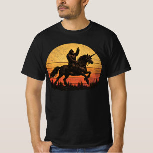 Lustige Bigfoot Sasquatch & Einhorn Retro-Legenden T-Shirt