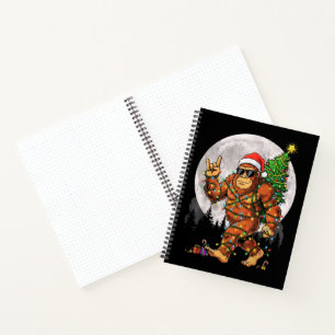 Lustige Bigfoot-Weihnachtslichter und Mond Notizblock