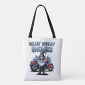 Lustige Biker-Gnom-Tragetasche Tasche (Rückseite)