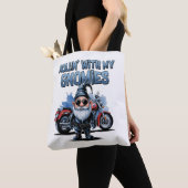 Lustige Biker-Gnom-Tragetasche Tasche (Von Nahem)