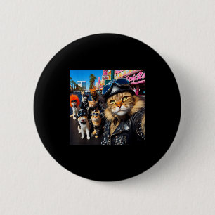 Lustige Biker-Katzen Gangster-Katzen Straßen-Motor Button