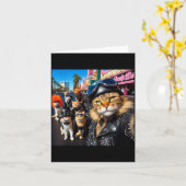 Lustige Biker-Katzen Gangster-Katzen Straßen-Motor Karte (Gelbe Blume)