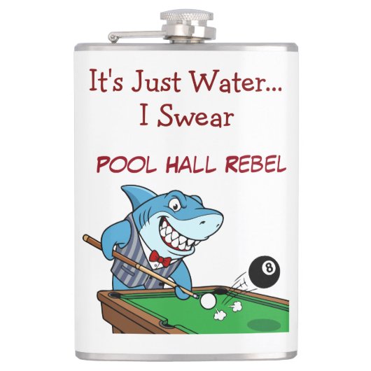Lustige Billard-Hai-Rebell-Flasche Flachmann (Vorderseite)