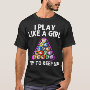 Lustige Billard-Kunst für Frauen Mädchen Mutter 8 T-Shirt