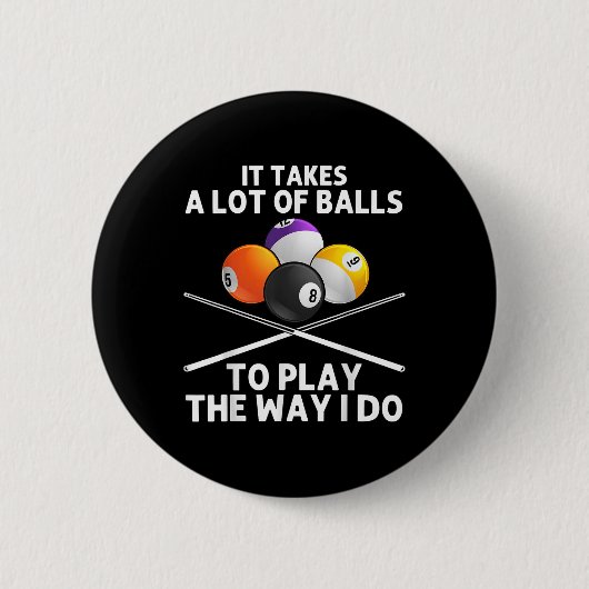 Lustige Billard-Kunst für Männer Jungen Billardlie Button (Vorderseite)