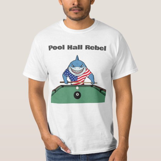 Lustige Billard Pool Hall Rebell T-Shirt (Vorderseite)