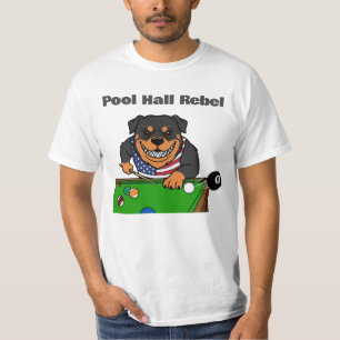 Lustige Billard Pool Hall Rebellen Rottweiler T-Shirt