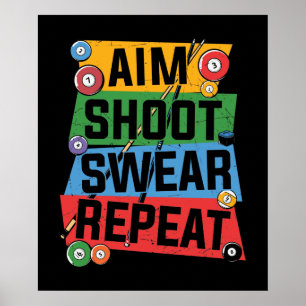 lustige Billiards liebt Wortkunst Poster