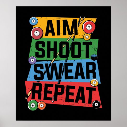 lustige Billiards liebt Wortkunst Poster (Vorne)