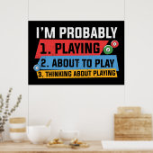 lustige Billiards liebt Wortkunst Poster (Küche)