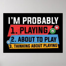 lustige Billiards liebt Wortkunst Poster