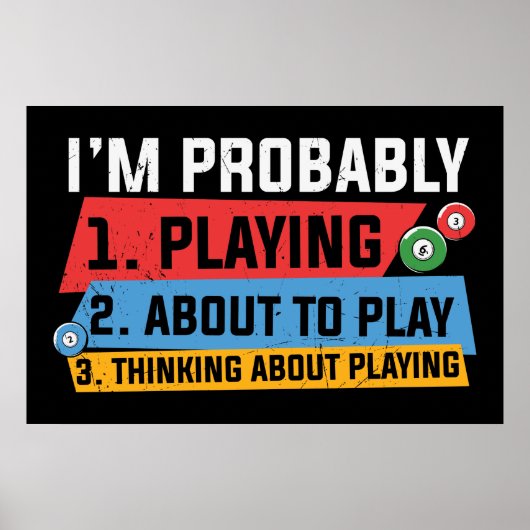 lustige Billiards liebt Wortkunst Poster (Vorne)