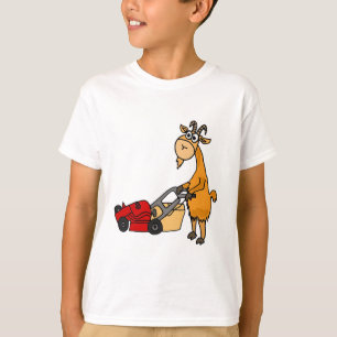 Lustige Billy-Ziege, die Rasenmäher-Cartoon drüc T-Shirt