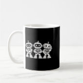 Lustige binäre Roboter 01 10 11 süße Codierungs-Ro Kaffeetasse (Links)