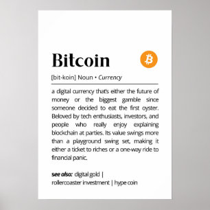 Lustige Bitcoin-Definition Poster