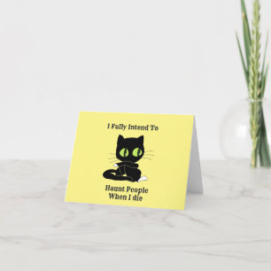 Lustige Black Cat Zitate - Halloween Karte