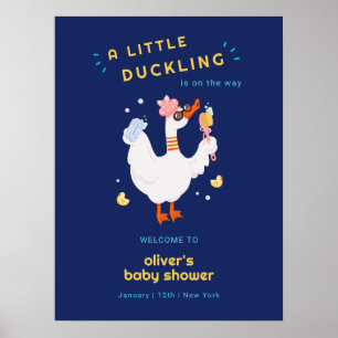 Lustige Blasen-Enten-Bad-Gummi-Baby-Shower-Willkom Poster
